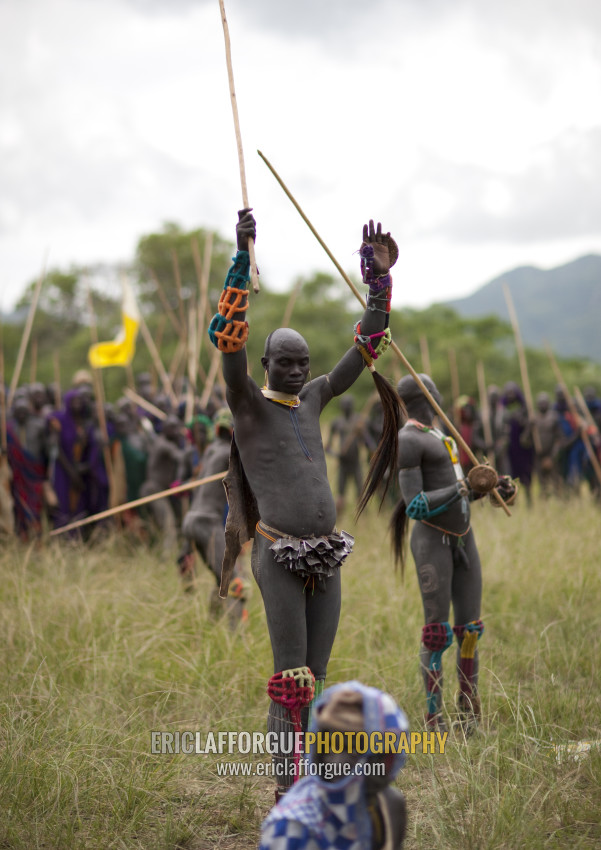 ERIC LAFFORGUE PHOTOGRAPHY Suri Tribe Warriors Fighting During A