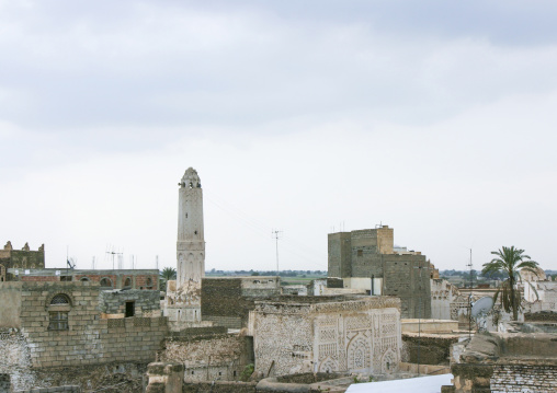 Old mosque minaret in the town, Al Hudaydah Governorate, Zabid, Yemen