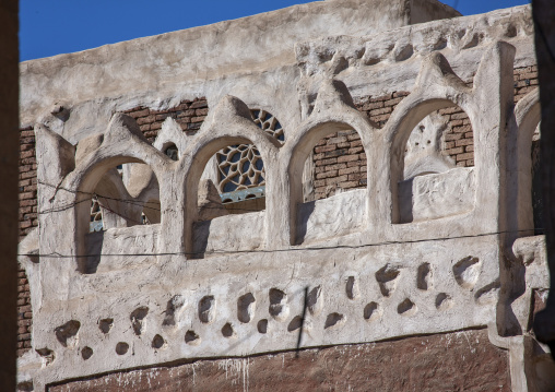 Traditional houses in the old city featuring ornamental facades, Amanat Al-Asemah, Sanaa, Yemen