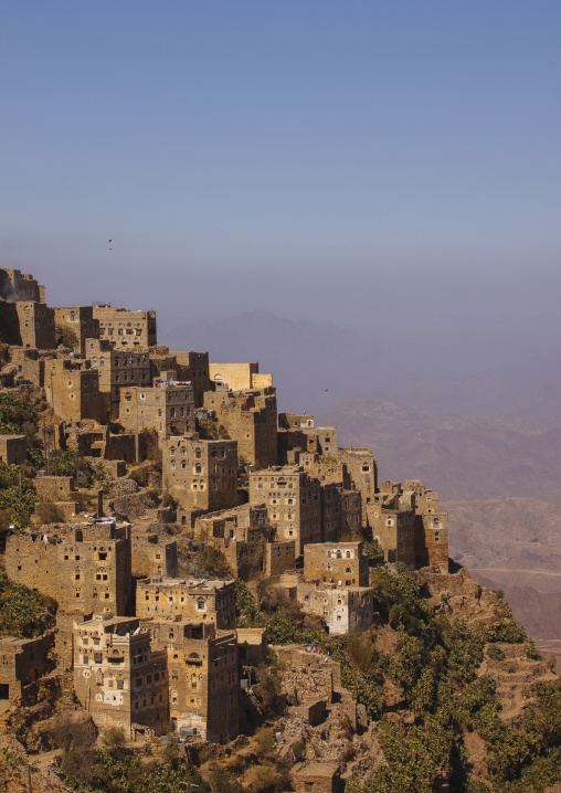 Fortified village in the mountain, Sanaa Governorate, Kholan, Yemen