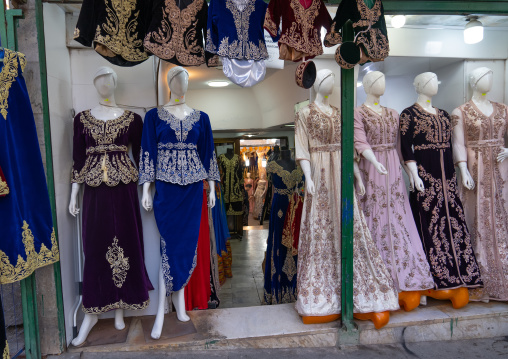 Shop selling dresses with embroideries, North Africa, Algiers, Algeria
