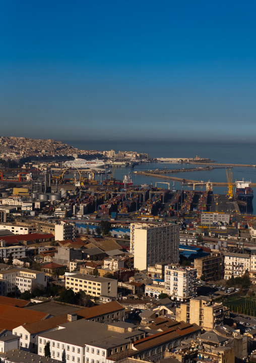 View of the port at sunrise, North Africa, Algiers, Algeria