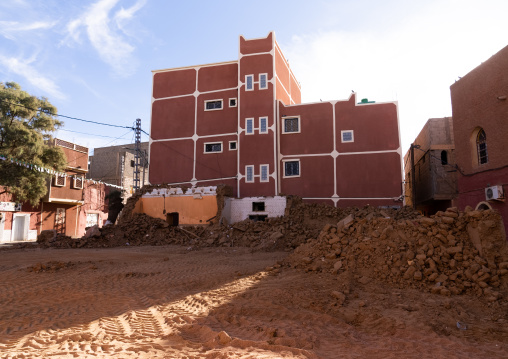 Houses demolished in the old town, North Africa, Tamanrasset, Algeria