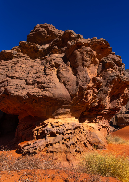 Weathered sandstone and rocks, Tassili N'Ajjer National Park, Tadrart Rouge, Algeria