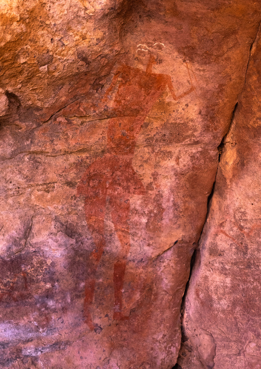 Rock painting depicting a woman, Tassili N'Ajjer National Park, Tadrart Rouge, Algeria