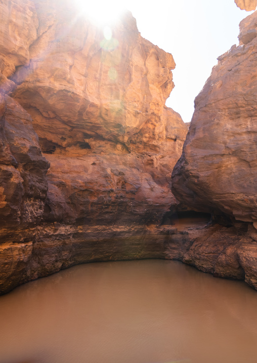 Waterhole in the desert, Tassili N'Ajjer National Park, Tadrart Rouge, Algeria