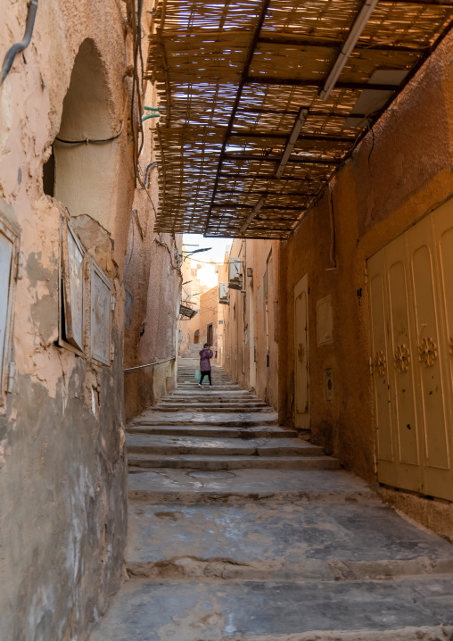 Girl in the stairs of Ksar El Atteuf, North Africa, Ghardaia, Algeria