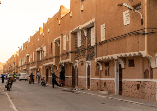 Ksar Tafilelt new eco-citizen city street, North Africa, Ghardaia, Algeria