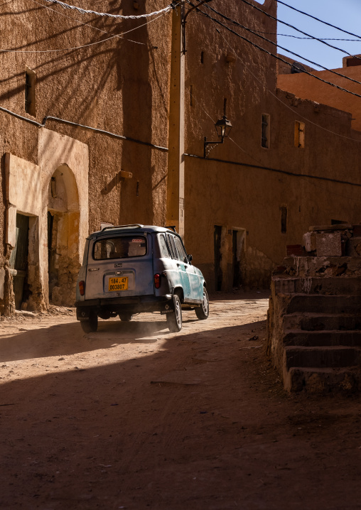 Renault 4L inside a Ksar, North Africa, Metlili, Algeria