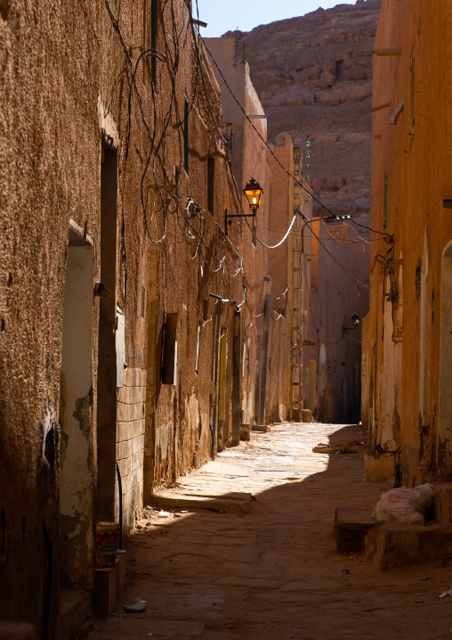Empty street in a Ksar, North Africa, Metlili, Algeria
