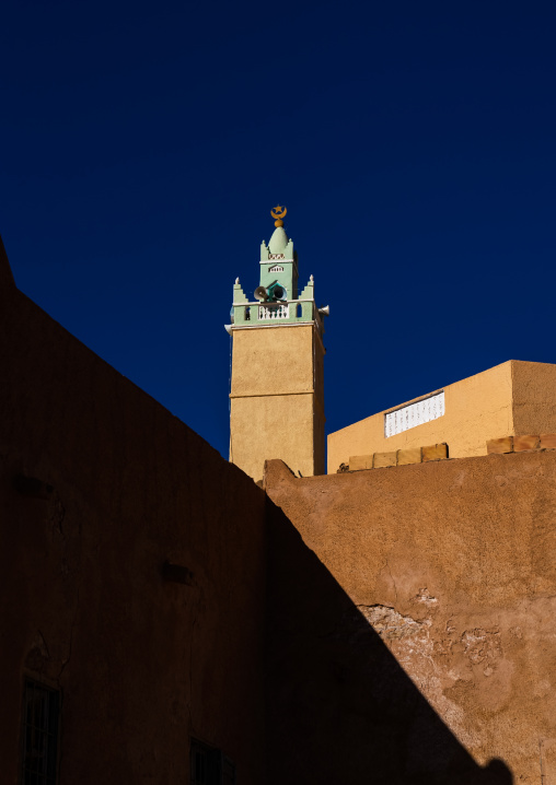 Minaret mosque in a Ksar, North Africa, Metlili, Algeria