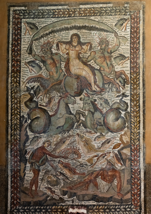 Roman mosaic in Cirta National Museum, North Africa, Constantine, Algeria