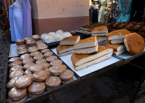 Khobz dar bread for sale in Souk El Ghezel, North Africa, Constantine, Algeria
