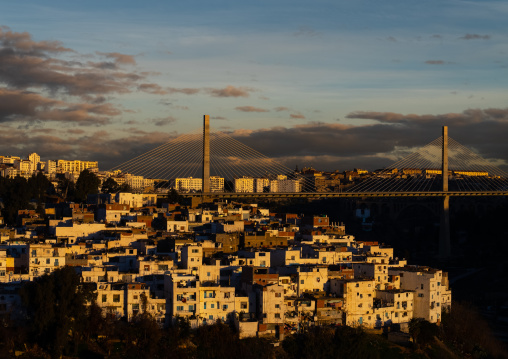 View of the town and Salah Bey Viaduct, North Africa, Constantine, Algeria