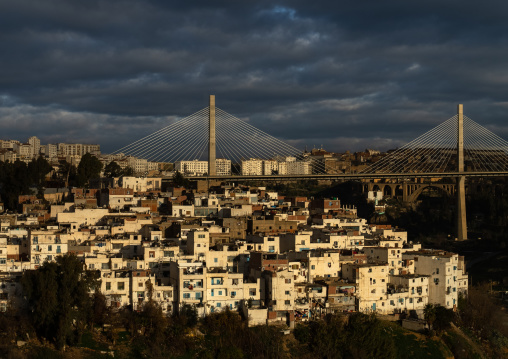 View of the town and Salah Bey Viaduct, North Africa, Constantine, Algeria