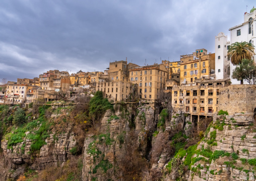 Old houses overlooking the canyon, North Africa, Constantine, Algeria