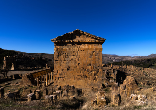 The Severian Temple in the Roman ruins, North Africa, Djemila, Algeria