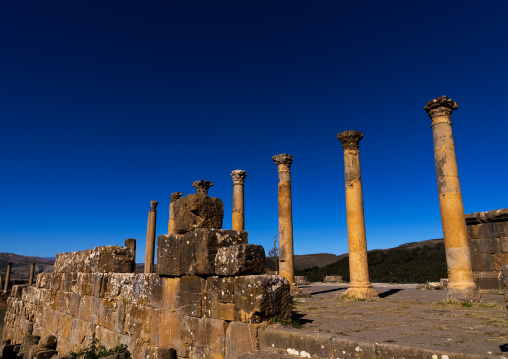 Columns in the Roman ruins, North Africa, Djemila, Algeria