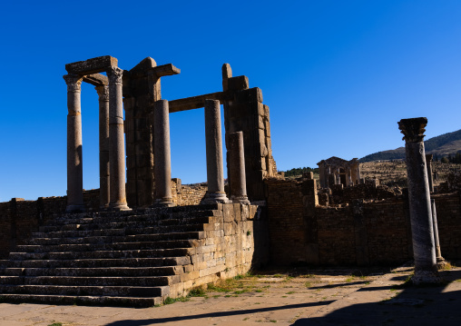 Temple to Venus Genetrix in the Roman ruins , North Africa, Djemila, Algeria