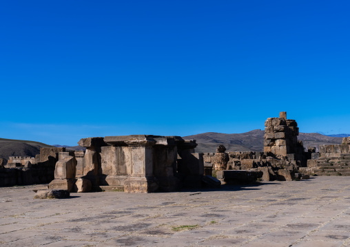 Forum in the Roman ruins of Djemila, North Africa, Djemila, Algeria