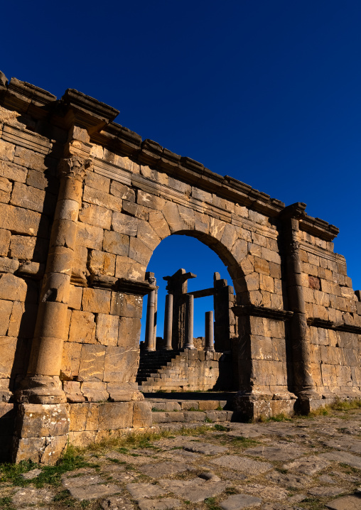 Entrance to the Forum and to the Market of Cosinius, North Africa, Djemila, Algeria