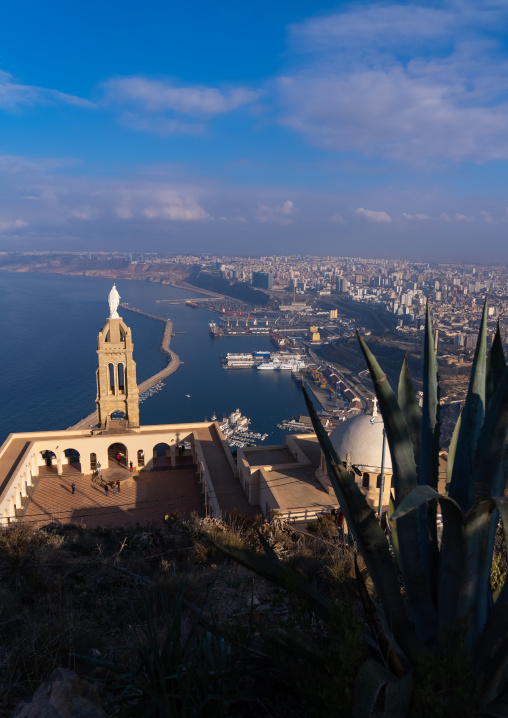View over the town with the Santa Cruz Chapel in the foreground, North Africa, Oran, Algeria