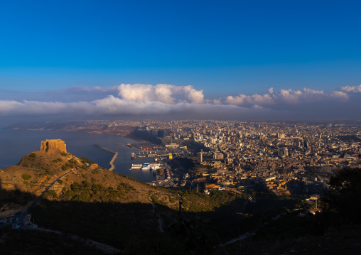 View over Oran with the Fort of Santa Cruz in the foreground, North Africa, Oran, Algeria