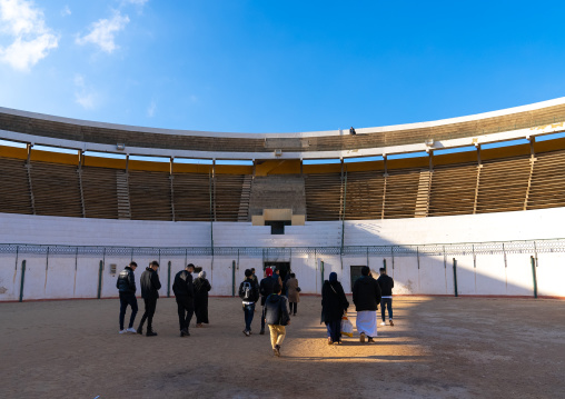 Tourists visiting the arena, North Africa, Oran, Algeria