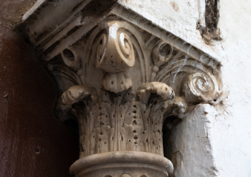 Old roman column in the Casbah, North Africa, Algiers, Algeria