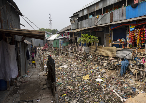 Korail slum garbages, Dhaka Division, Dhaka, Bangladesh