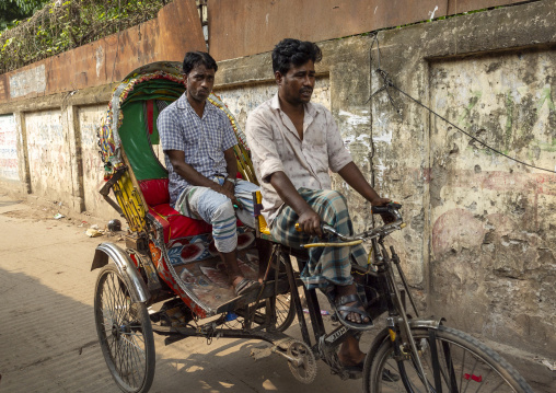 Bangladeshi man on a rickshaw, Dhaka Division, Dhaka, Bangladesh