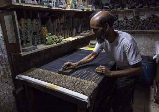 Block printing workshop in Dhaka New Market, Dhaka Division, Dhaka, Bangladesh