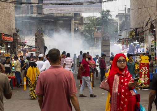 Fogging to eliminate mosquitoes in the city center, Dhaka Division, Dhaka, Bangladesh