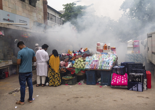 Fogging to eliminate mosquitoes in the city center, Dhaka Division, Dhaka, Bangladesh