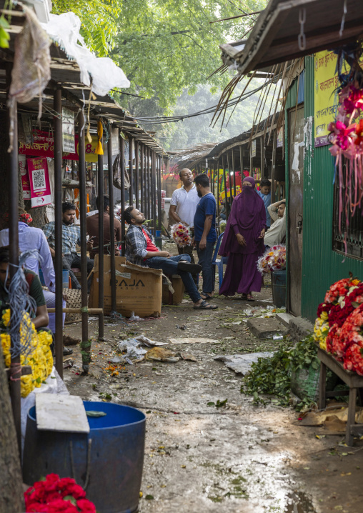 Flower market alley, Dhaka Division, Dhaka, Bangladesh