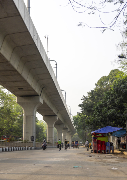 Rickshaws on a big avenue, Dhaka Division, Dhaka, Bangladesh