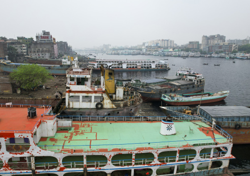 Aerial view of Dhaka Shipyard, Dhaka Division, Keraniganj, Bangladesh