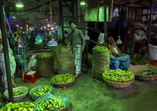 Vegetables and fruits at Kawran Bazar morning market, Dhaka Division, Dhaka, Bangladesh