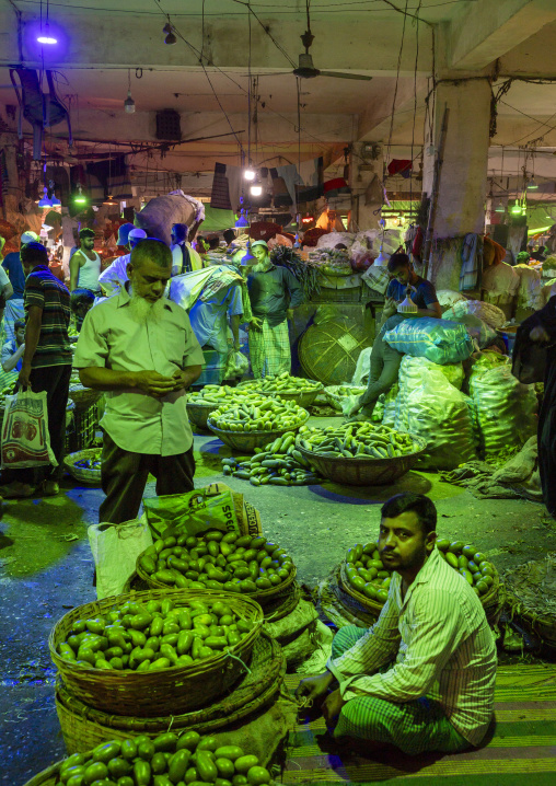 Vegetables and fruits at Kawran Bazar morning market, Dhaka Division, Dhaka, Bangladesh