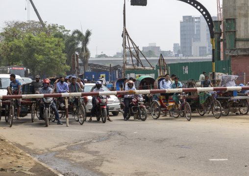 Trafic barrier for the train, Dhaka Division, Dhaka, Bangladesh