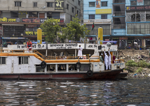 Boat on the bank of Buriganga river, Dhaka Division, Keraniganj, Bangladesh