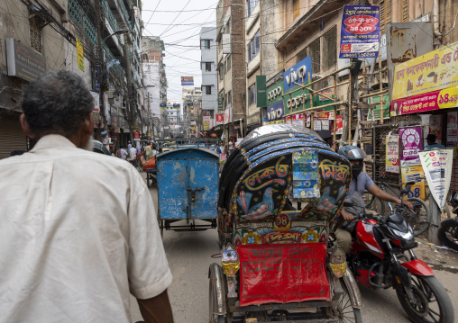 Rickshaws in the traffic, Dhaka Division, Dhaka, Bangladesh