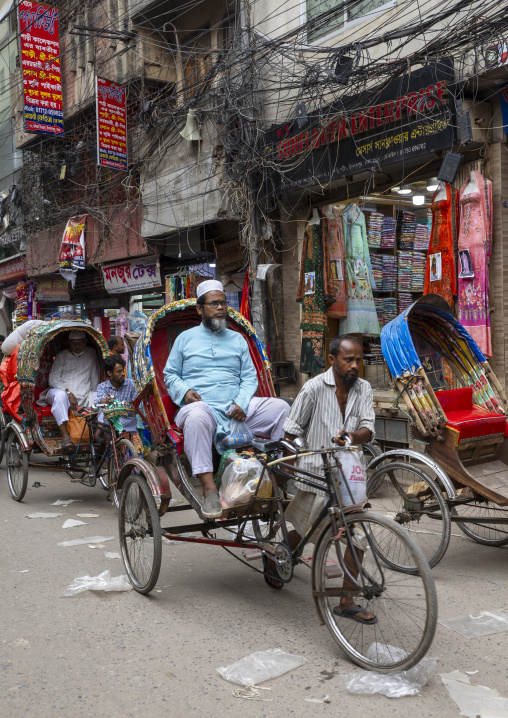 Bangladeshi man on a rickshaw, Dhaka Division, Dhaka, Bangladesh