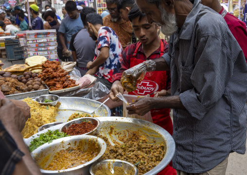 Food for ramadan iftar sold in the street, Dhaka Division, Dhaka, Bangladesh