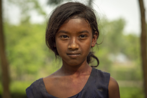 Portrait of a Santal tribe girl, Sylhet Division, Kamalganj, Bangladesh