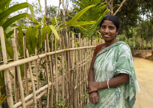 Portrait of a smiling Santal tribe woman, Sylhet Division, Kamalganj, Bangladesh