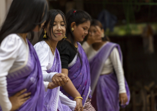 Young Manipuri tribe women dancing, Sylhet Division, Sreemangal, Bangladesh