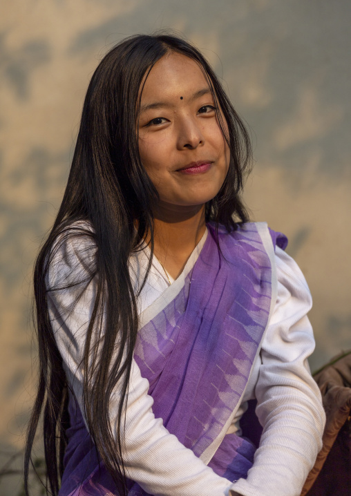 Portrait of a young Manipuri tribe woman, Sylhet Division, Sreemangal, Bangladesh