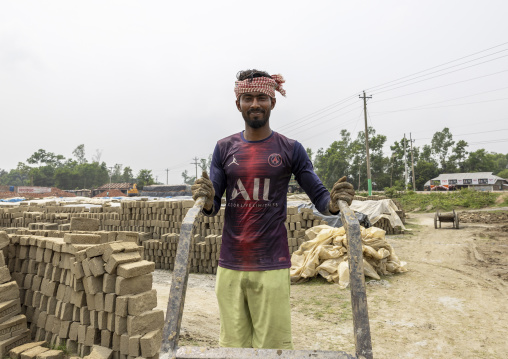 Worker in a brick factory, Sylhet Division, Bahubal, Bangladesh