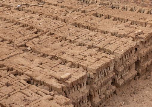 Bricks in a brick factory, Sylhet Division, Bahubal, Bangladesh